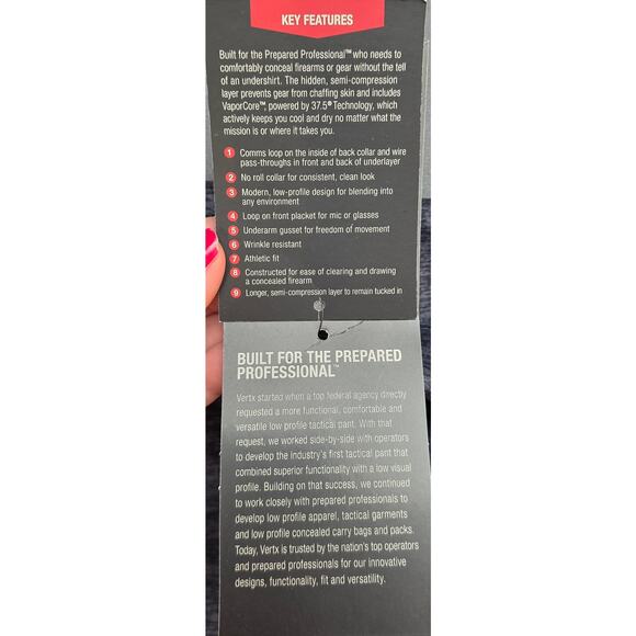 Vertx Assessor Polo Shirt Mens Large Tactical Cool Dry Short Sleeve Athletic Fit - Picture 8 of 9